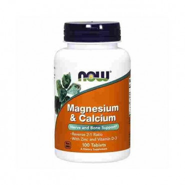 NOW Magnesium & Calcium with Zink and Vit D3 - 100tabs